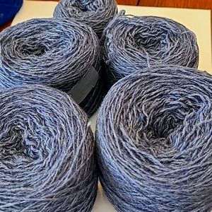 Blue lambswool yarn